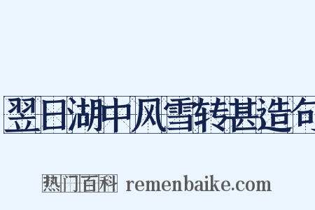 翌日湖中风雪转甚造句是什么意思的图片